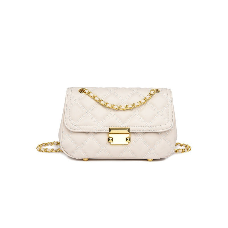 Women's Fashionable Simple Rhombus Chain Elegant With Zipper Bags