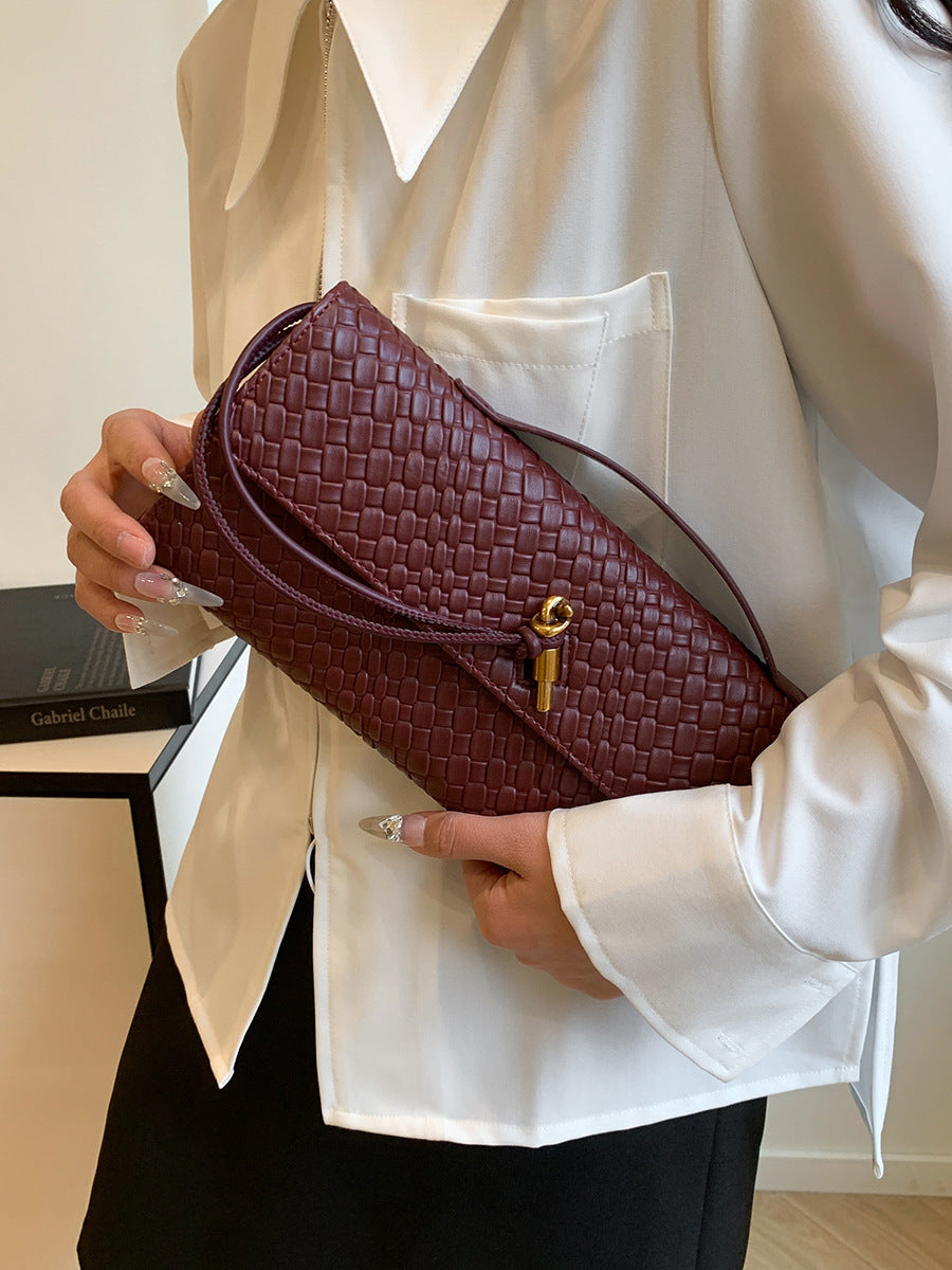 Women's Woven Baguette Retro Textured Portable Simple Light Bags