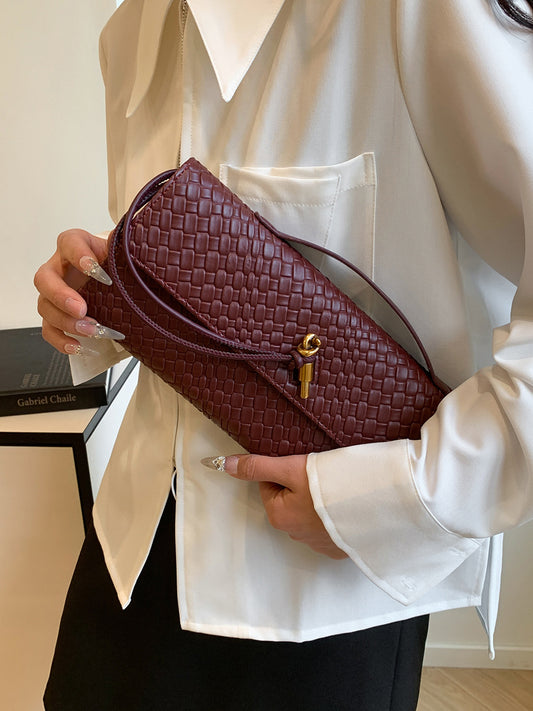 Women's Woven Baguette Retro Textured Portable Simple Light Bags