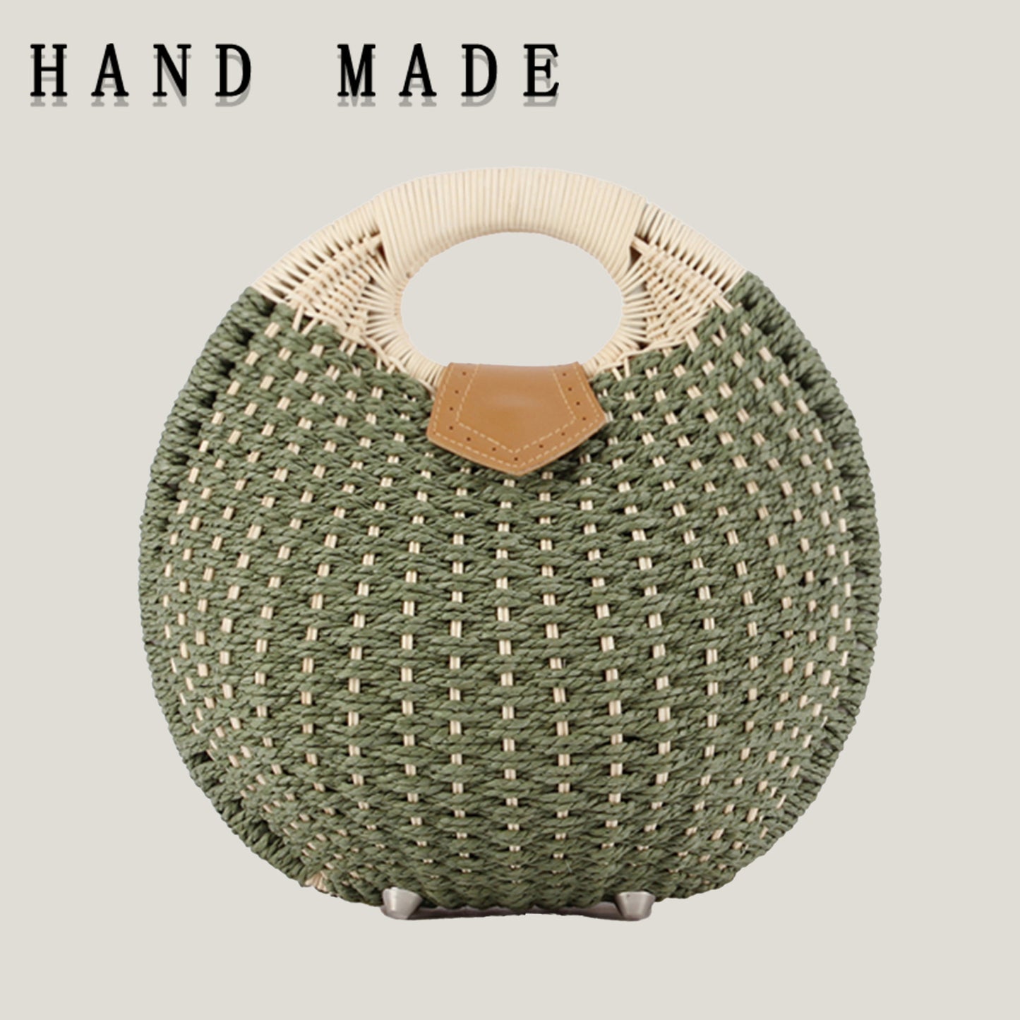 Women's Fashion Shell Cute Personality Rattan Weave Paper String Bags