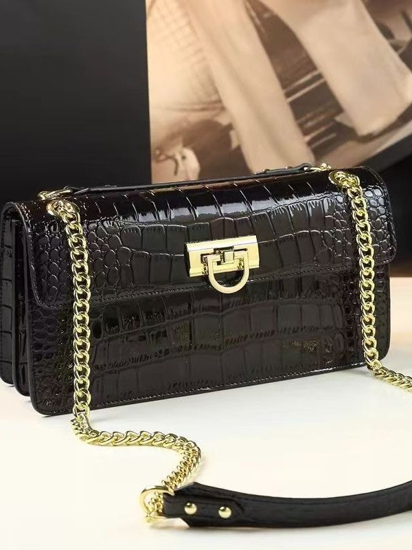 Women's Fashion Underarm Texture Crocodile Advanced Chain Women's Messenger Bag