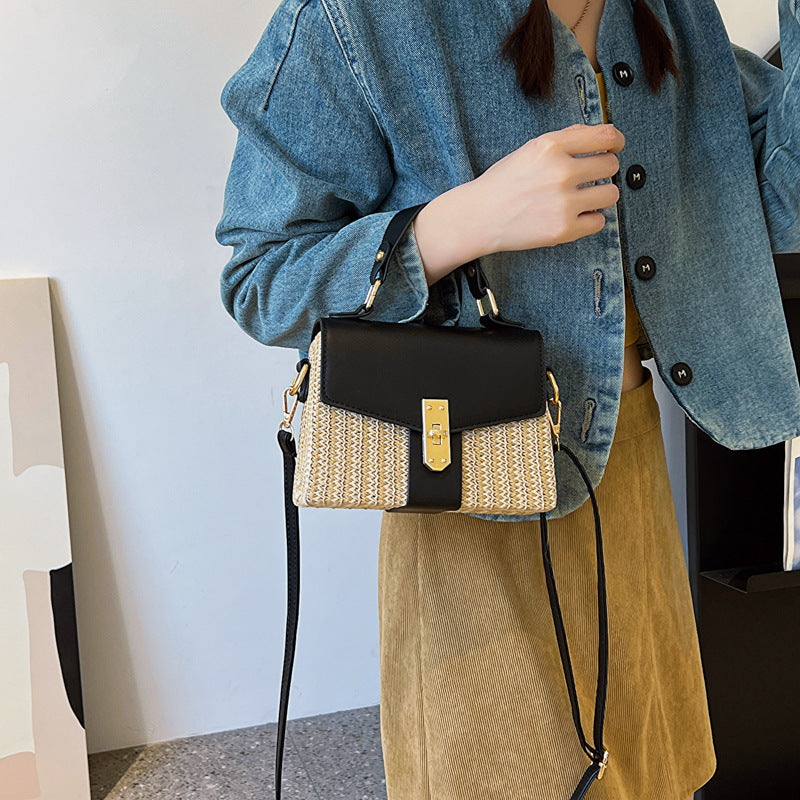 Women's Spring Straw Box Texture High Sense Lock