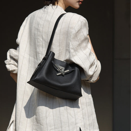 First Layer Cowhide Twist Korean Genuine Leather Underarm Shoulder Bags