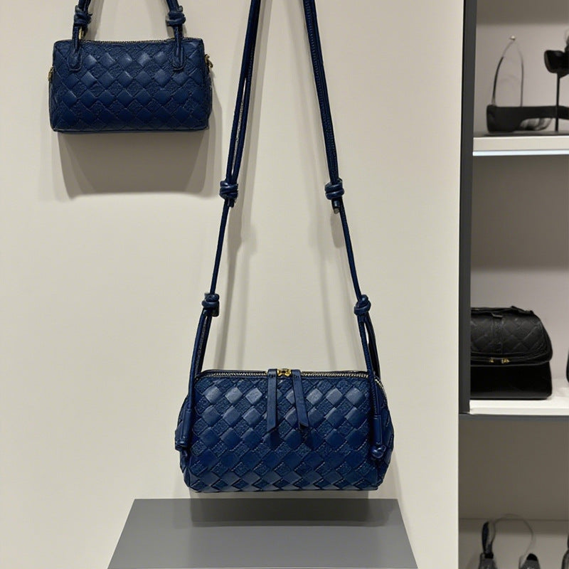 Women's Handmade Cowhide Woven Underarm Fashion Bags