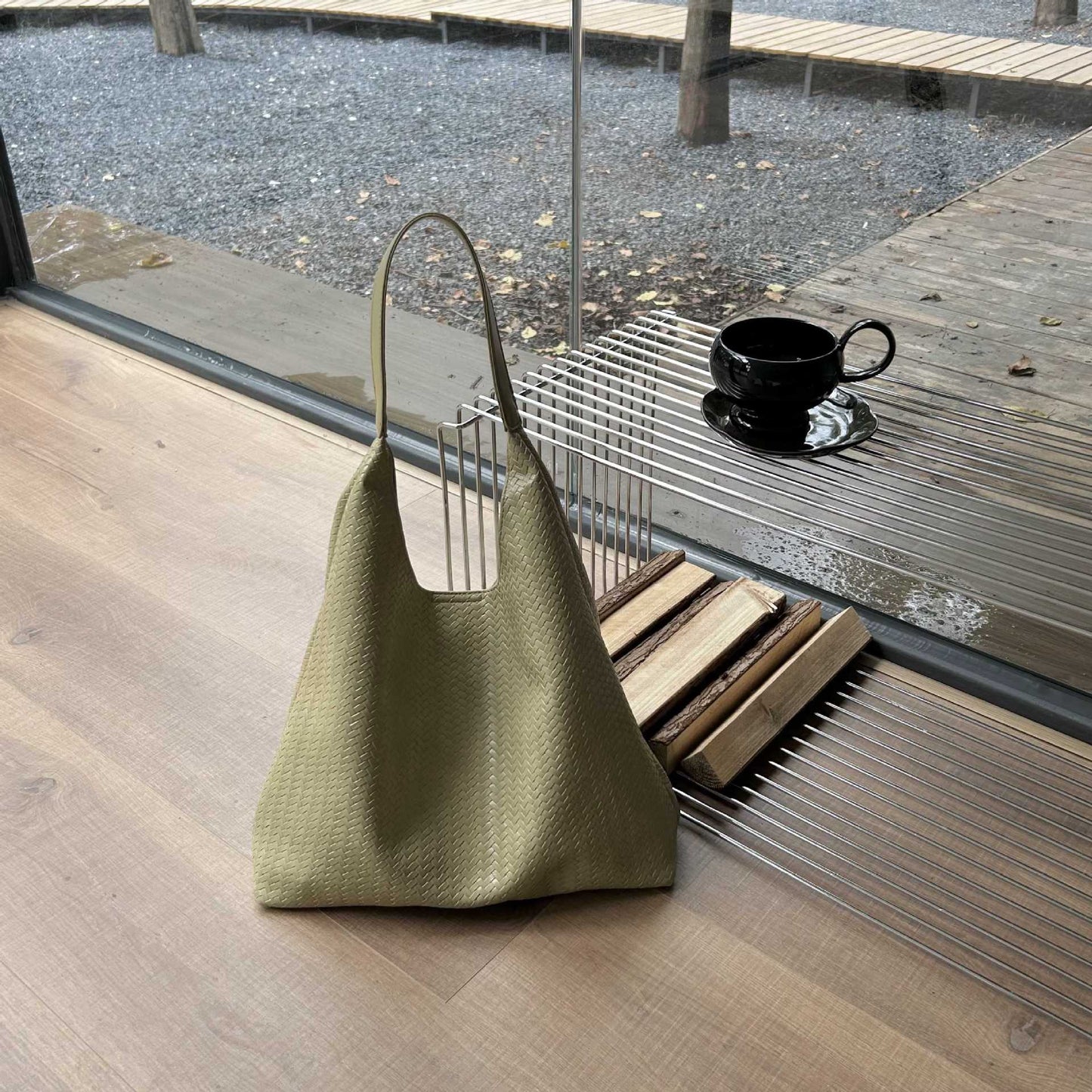 Idle Style Woven Female Solid Color Large Capacity Tote Bag