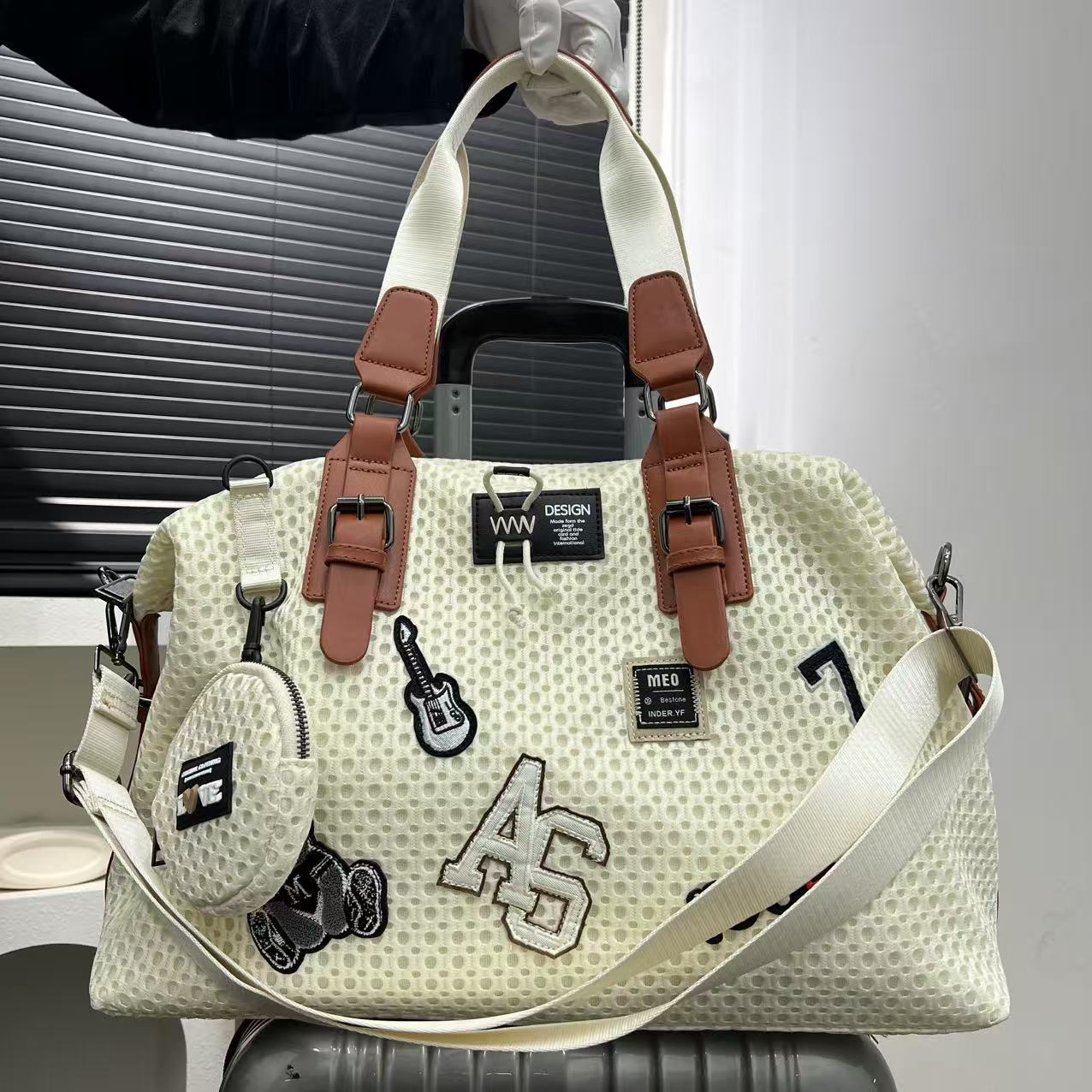 Women's Fashion Net Face Mask Cloth Nylon Women's Shoulder Bag