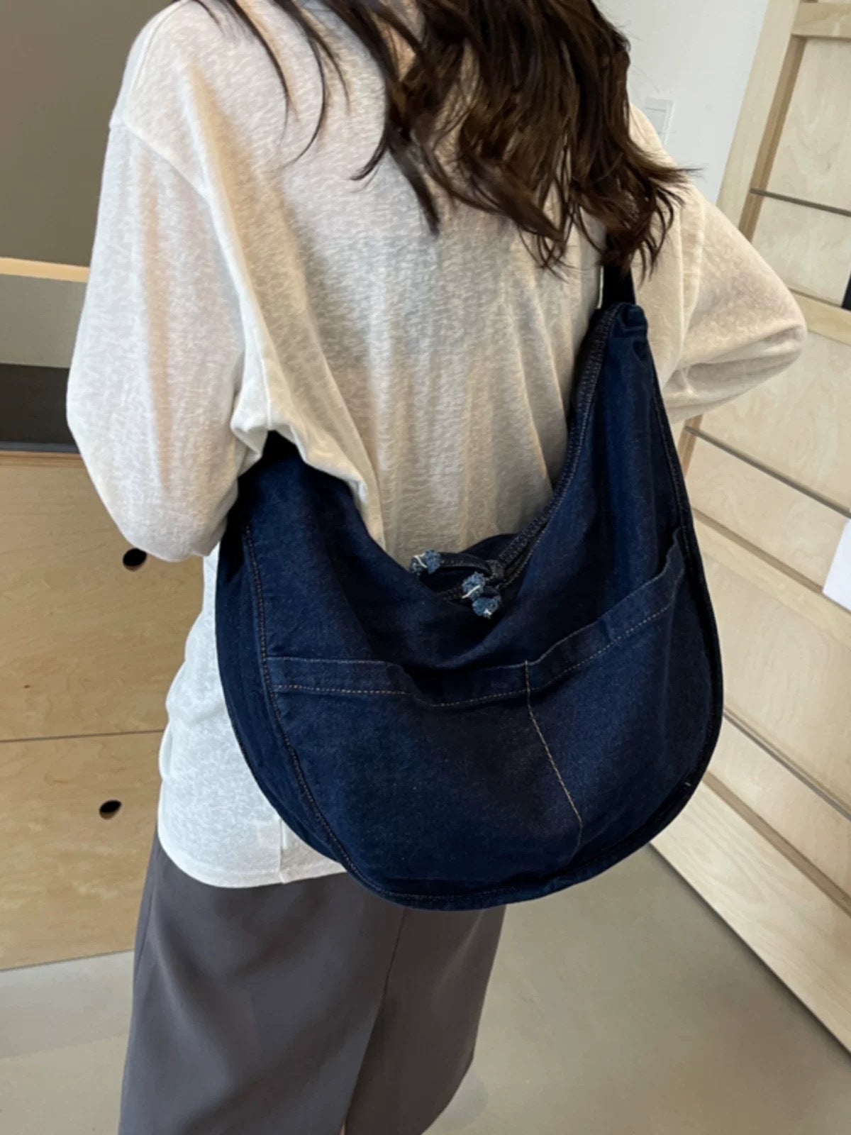 Women's Large Capacity Denim Portable Versatile Simple Women's Shoulder Bag