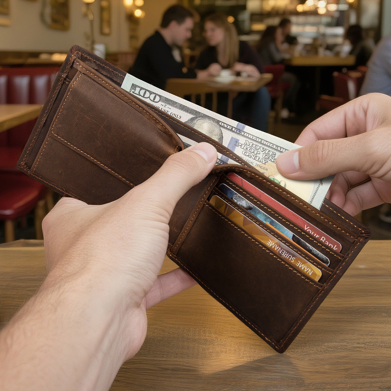 Men's Crazy Horse Leather Retro Durable Source Men's Wallet
