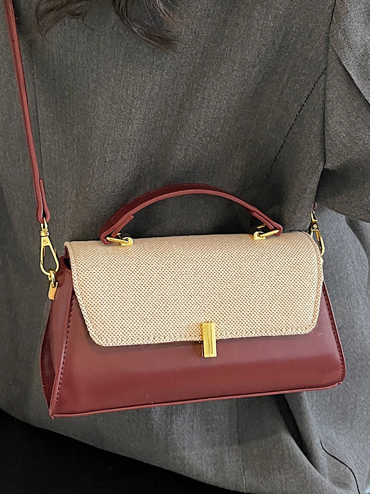 Women's Textured Commute Minimalist Spring Retro Solid Small Square Bag