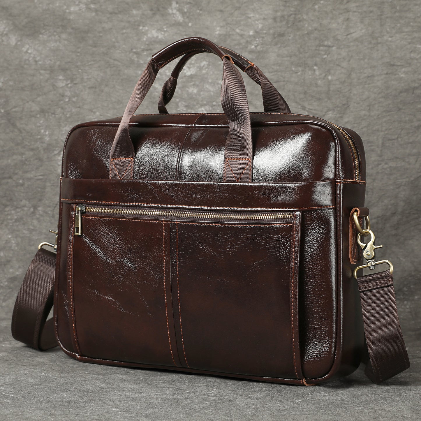 Men's Genuine Leather Business Large Capacity Computer Men's Briefcase