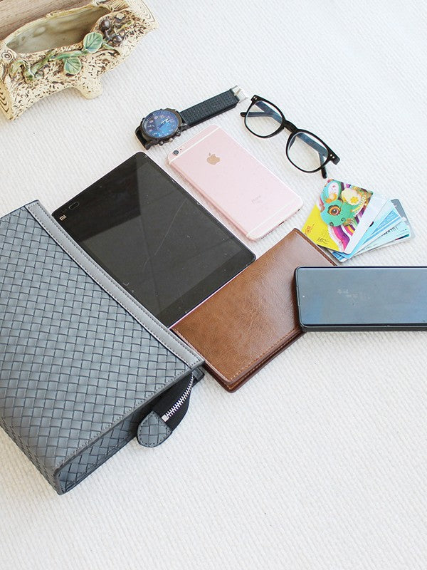 Men's Woven Pattern Large Capacity Business Envelope Men's Clutch