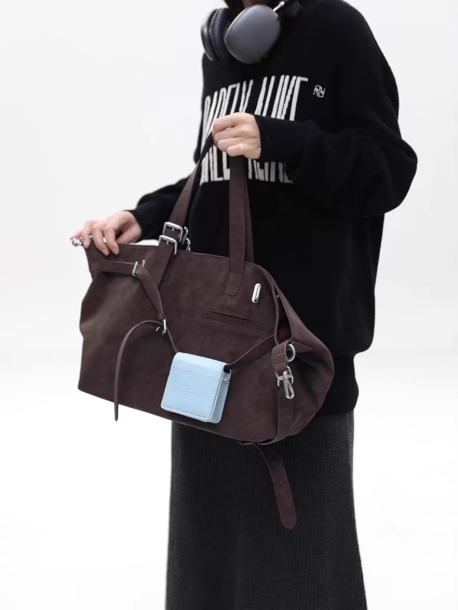 Pretty Suede Brown Modern Large Capacity Bags