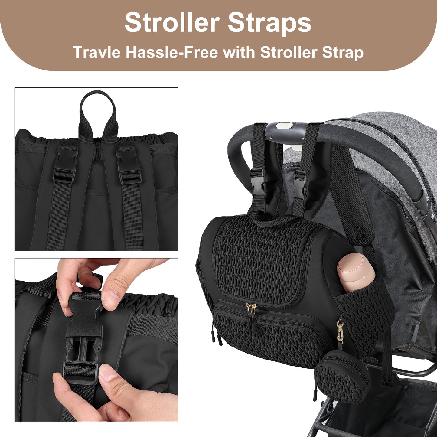 Quilted Multifunctional Stroller Pilch Pacifier Box Bags