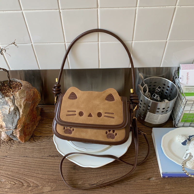 Women's Retro Super Popular Cute Kitten Design Women's Shoulder Bag