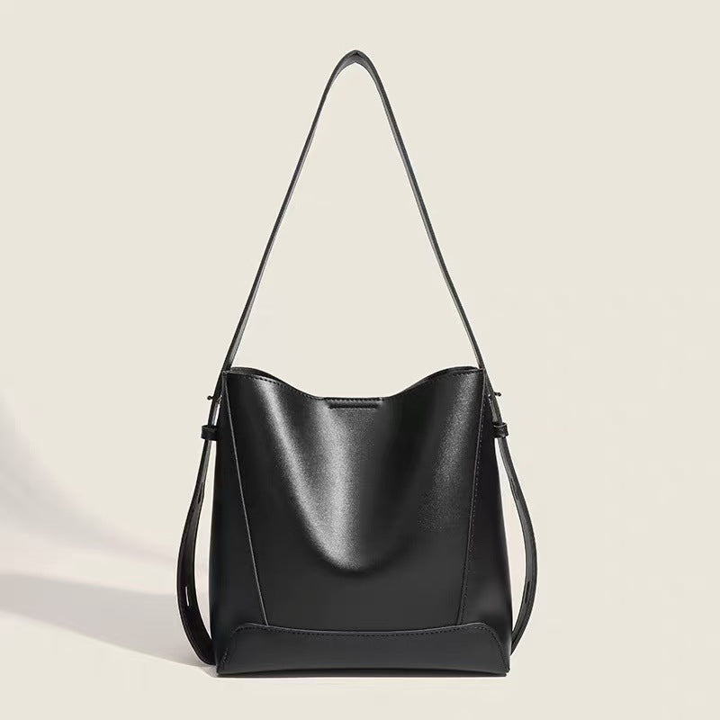 Women's Advanced Texture Real Large Capacity Bucket Bags