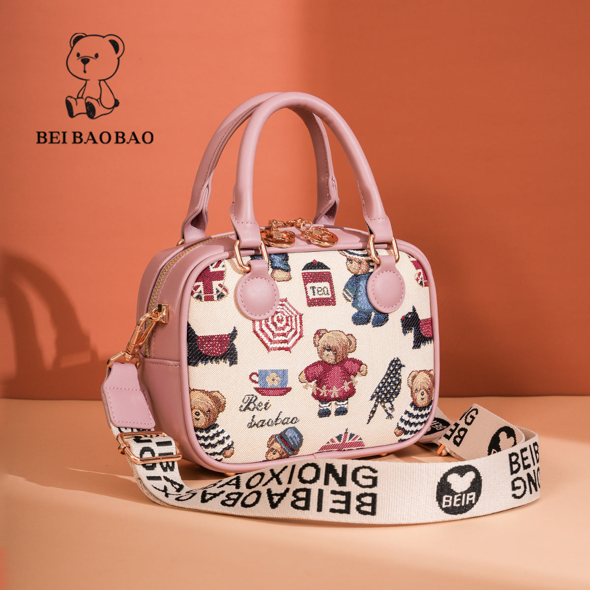 Source Cute Cartoon Bear Niche Design Women's Handbag