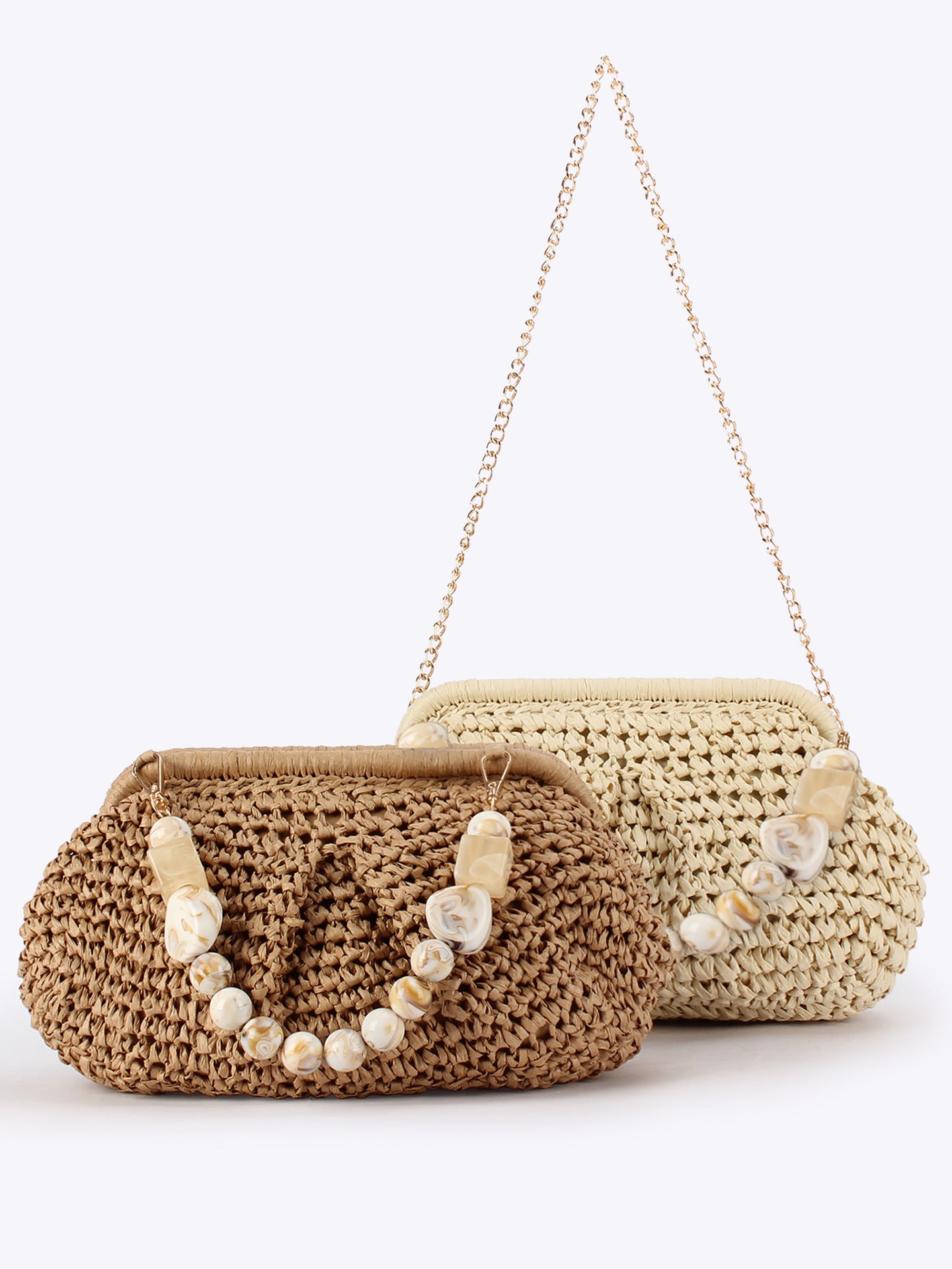 Women's Color Woven Daily Leisure Commute Seaside Vacation Bags