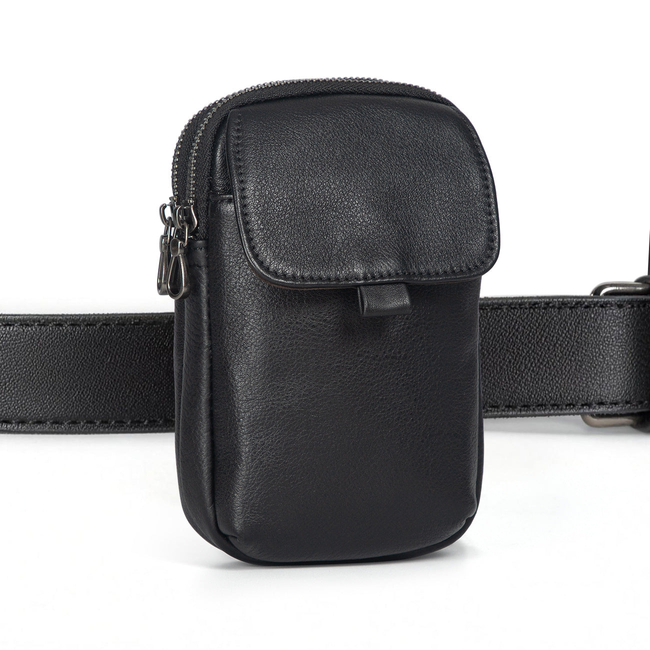 Men's Pocket First Layer Cowhide Hanging Vertical Men's Fanny Pack