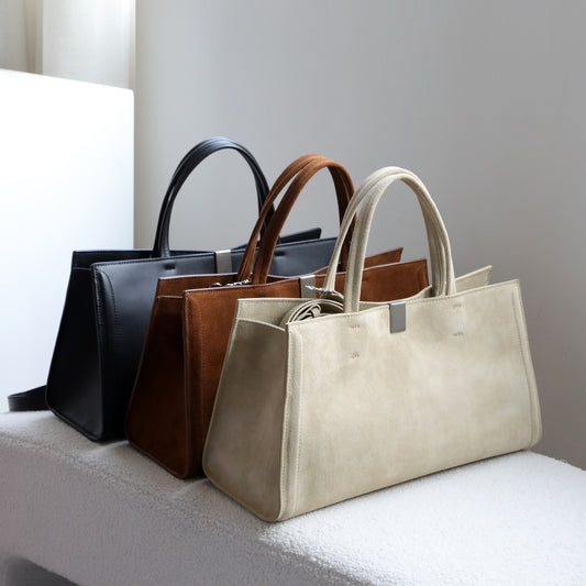 Women's Frosted Cowhide Elegant Minimalist Style Old Money Handbags
