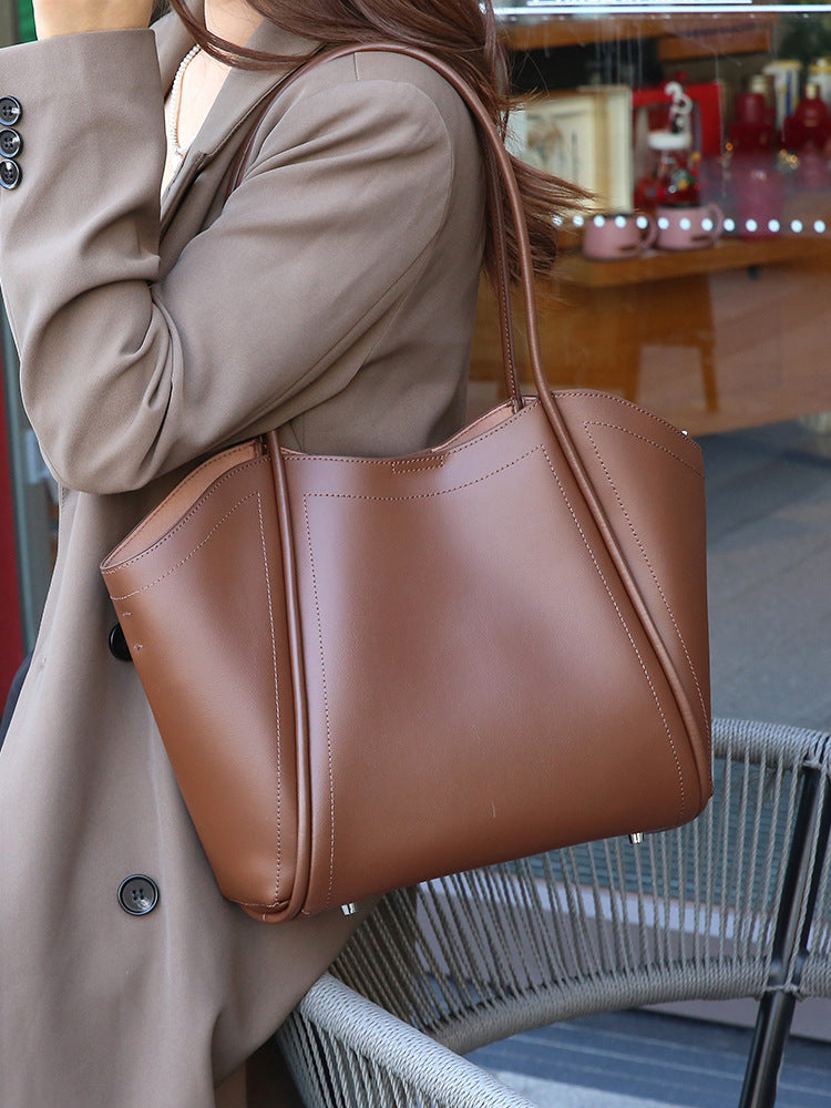 Women's Large Capacity Totes Niche Cowhide Wings Style Women's Shoulder Bag