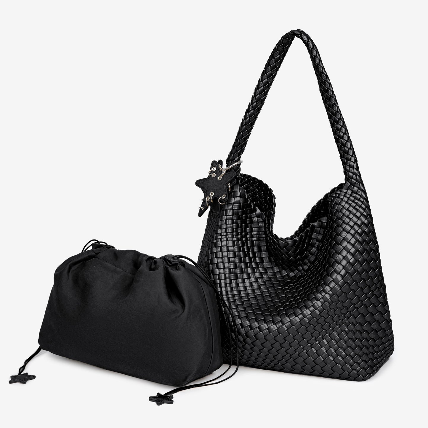 Women's Champagne Woven Large Capacity Fashion Commuter Shoulder Bags
