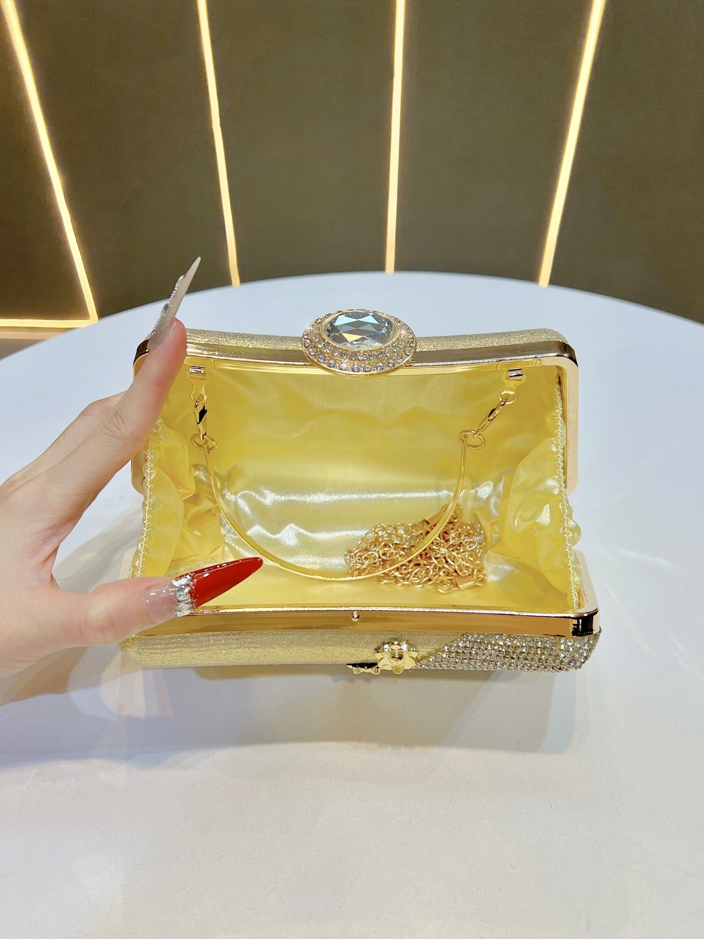 Clutch Niche Flower Rhinestone Banquet Light Dinner Bag
