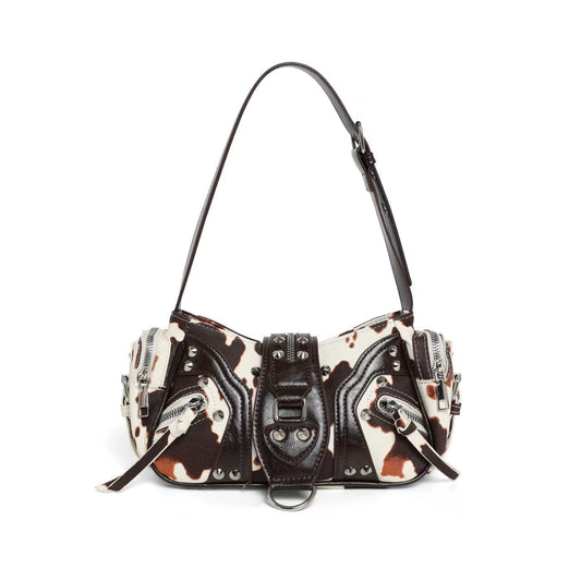 Women's Design Underarm Leopard Print Motorcycle Women's Shoulder Bag