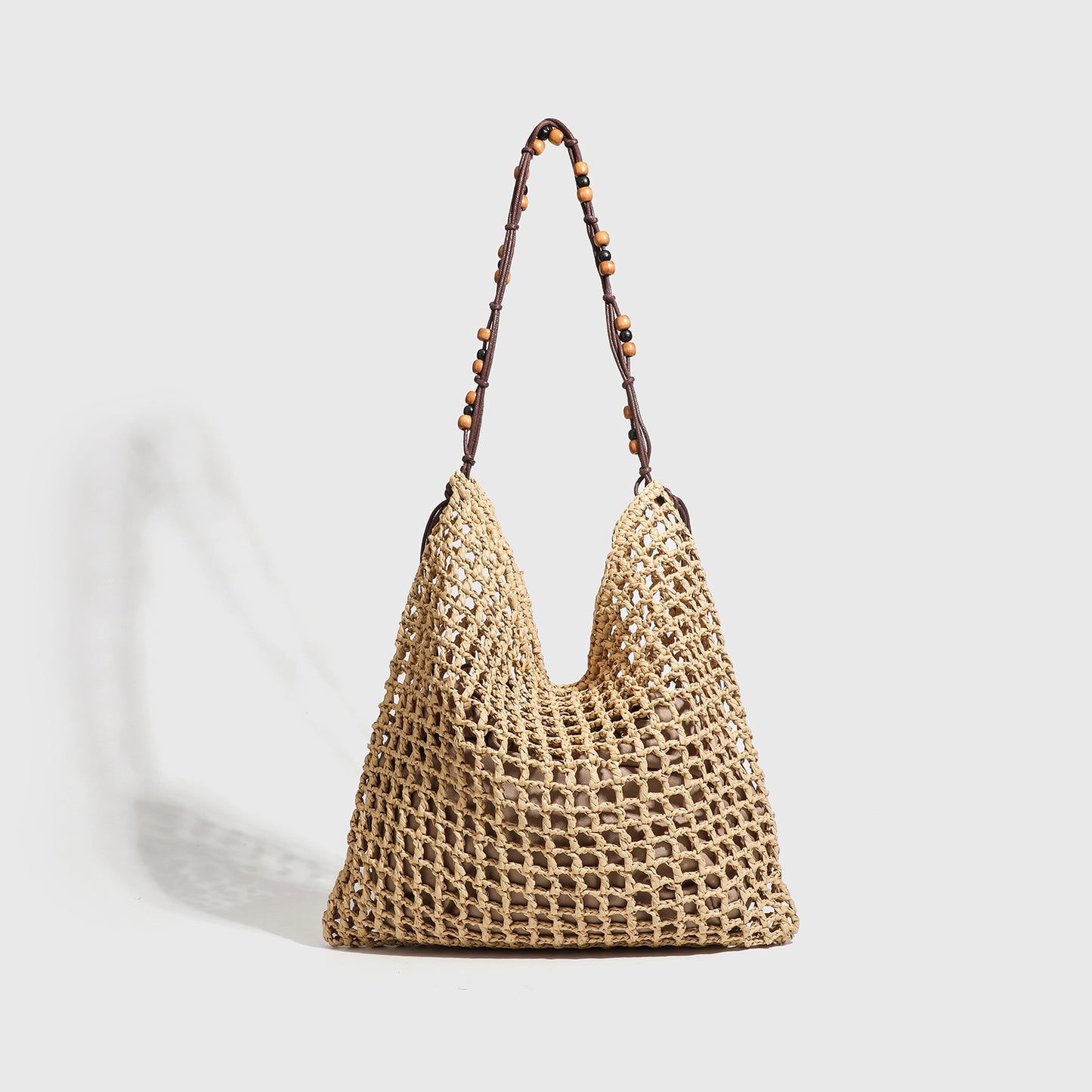 Women's Vacation Style Straw Niche Mesh Hollow Large Capacity Bags
