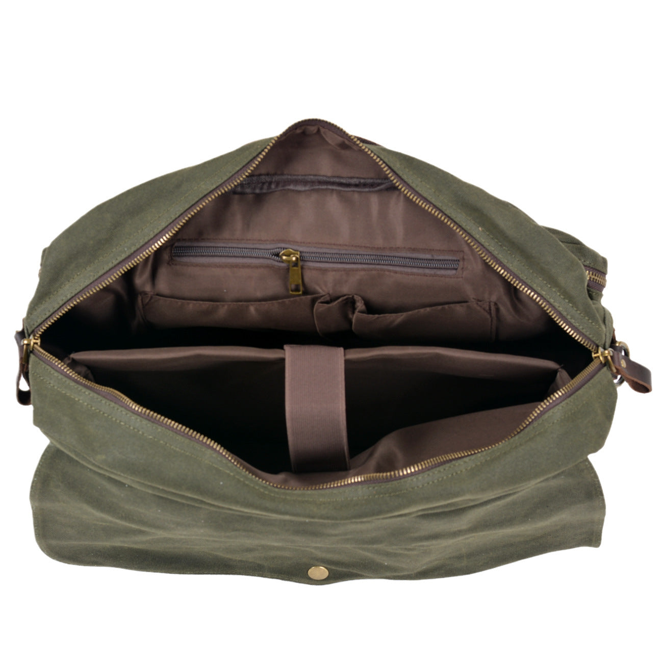 Men's Wax Canvas Waterproof Hard-wearing Portable Business Soft Men's Briefcase