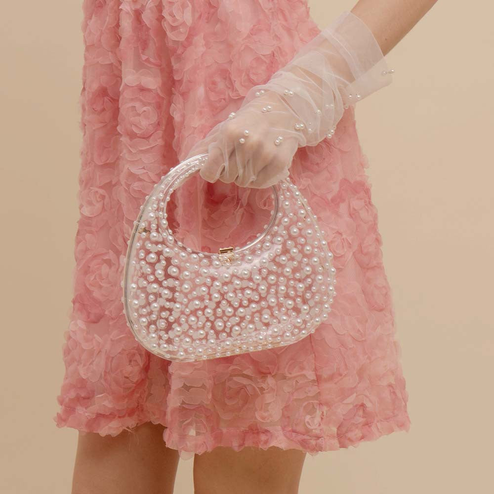 Fashion Trend Portable Acrylic Pearl Simple Dinner Bag