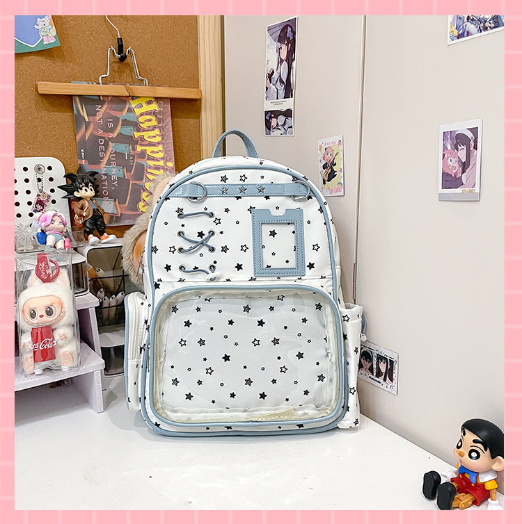Two-dimensional Transparent Cartoon Junior High Printed Backpacks
