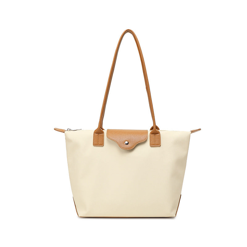 Women's Korean Style Contrast Color Preppy Large Capacity Women's Shoulder Bag