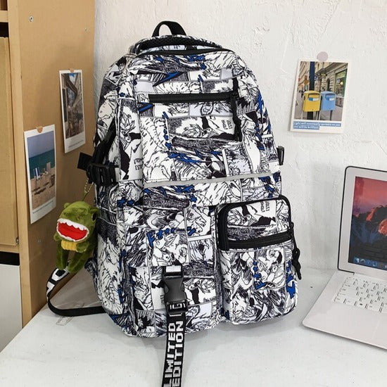 Cartoon Iti Male Large Capacity Trendy Primary School Bag