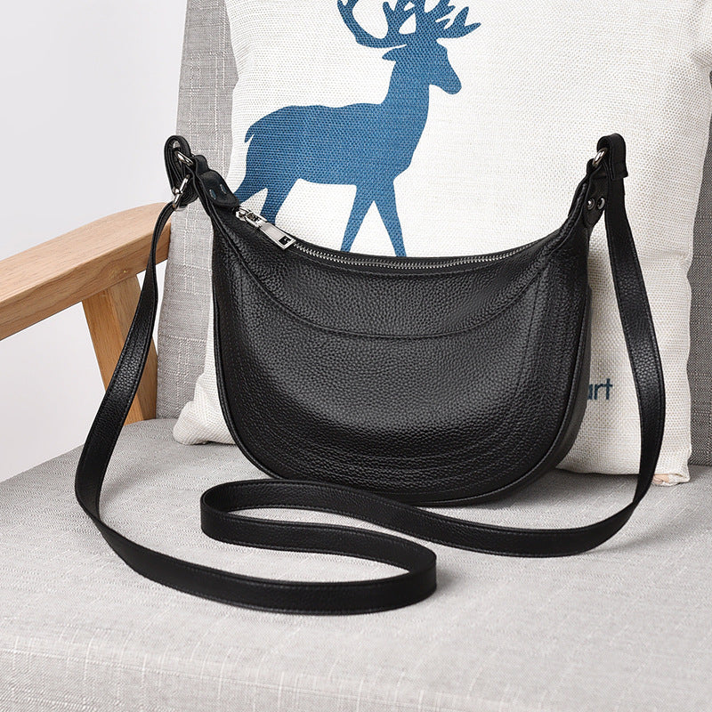 Women's First Layer Cowhide Selenodont Genuine Soft Underarm Women's Leather Bag