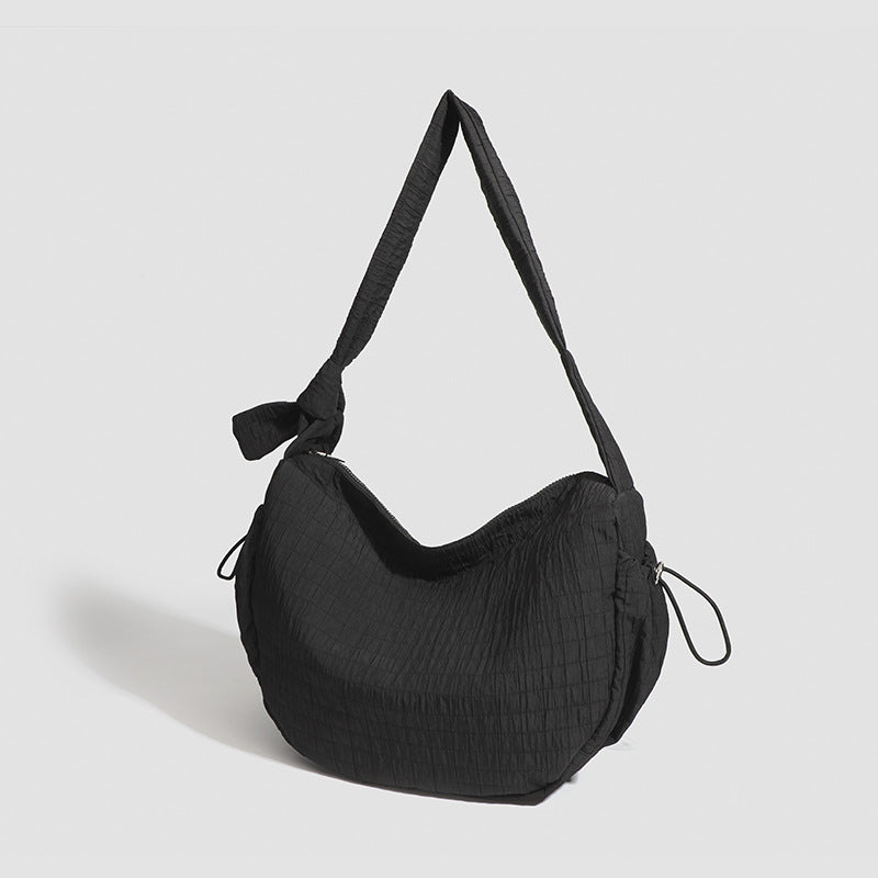 Niche Design Idle Style Pleated Drawstring Women's Shoulder Bag