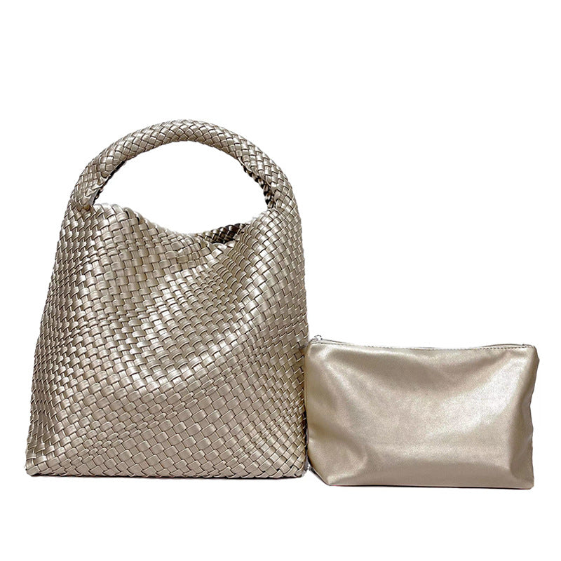 Women's Wind Hand-woven Portable Vegetable Basket Large Women's Shoulder Bag