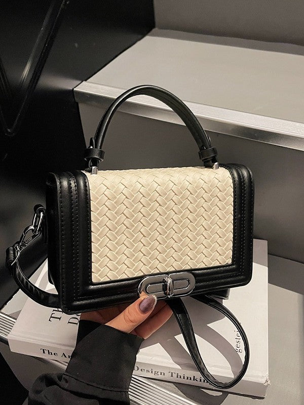 Women's Style Chain Fashion Woven Versatile Contrast Small Square Bag