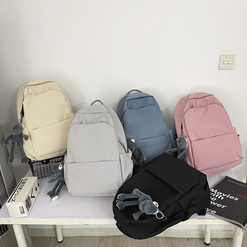 Men's Mori Style Large Capacity Solid Color Trendy Korean College Student Schoolbag