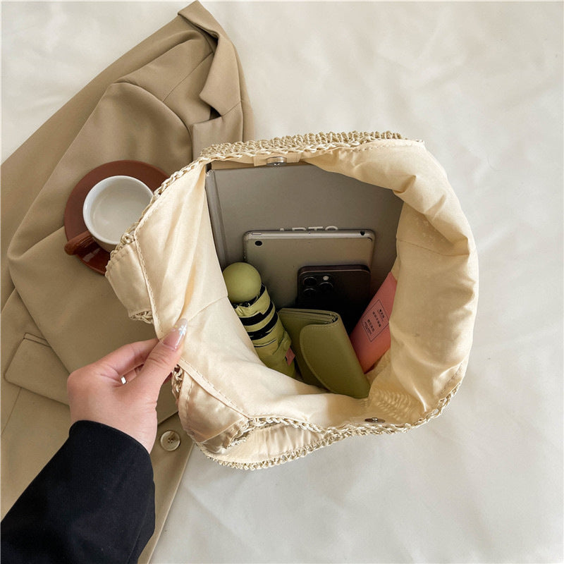 Idle Style Fashion Large Capacity Simple Versatile Korean Western Seaside Women's Shoulder Bag