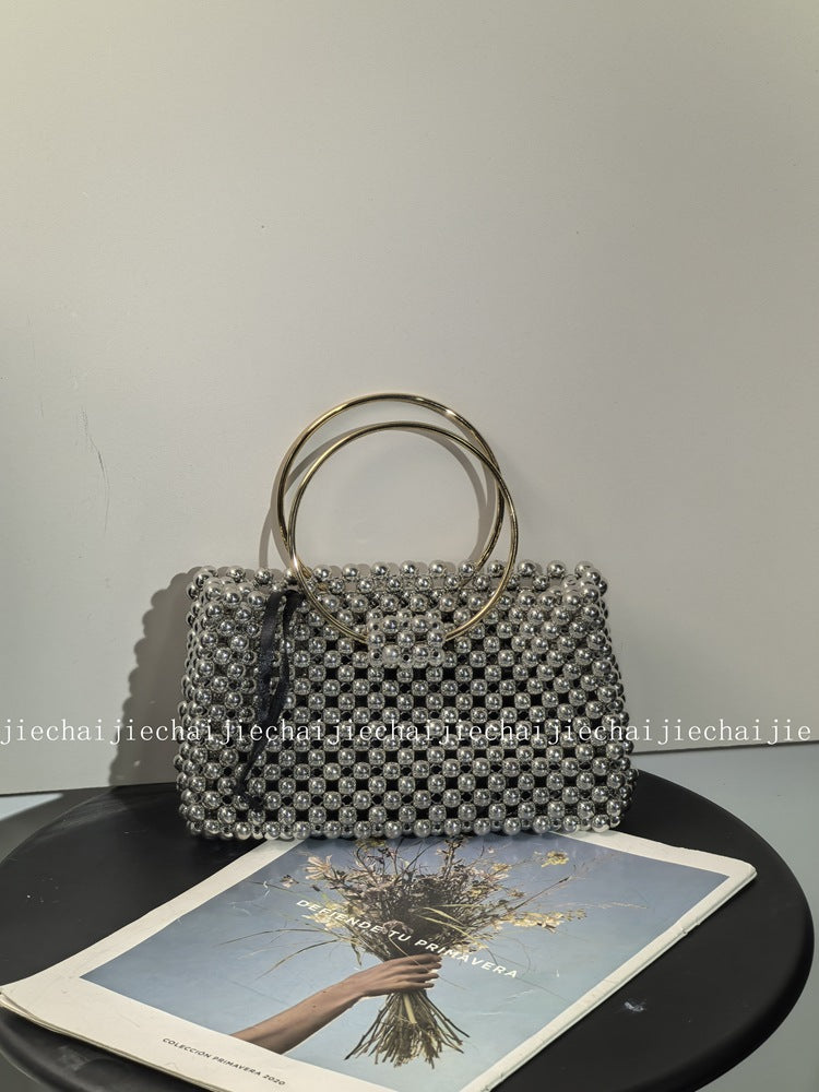 Women's Design Affordable Luxury Fashion High-grade Handmade Beaded Weave Women's Handbag