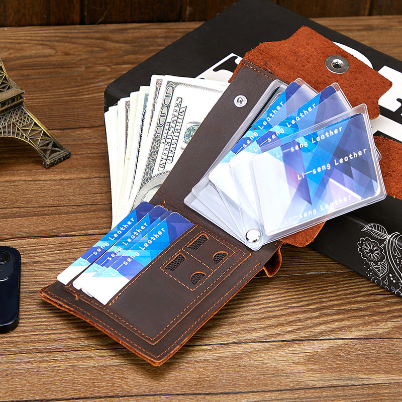 Crazy Horse Leather First Layer Cowhide Vintage Fashion Men's Wallet
