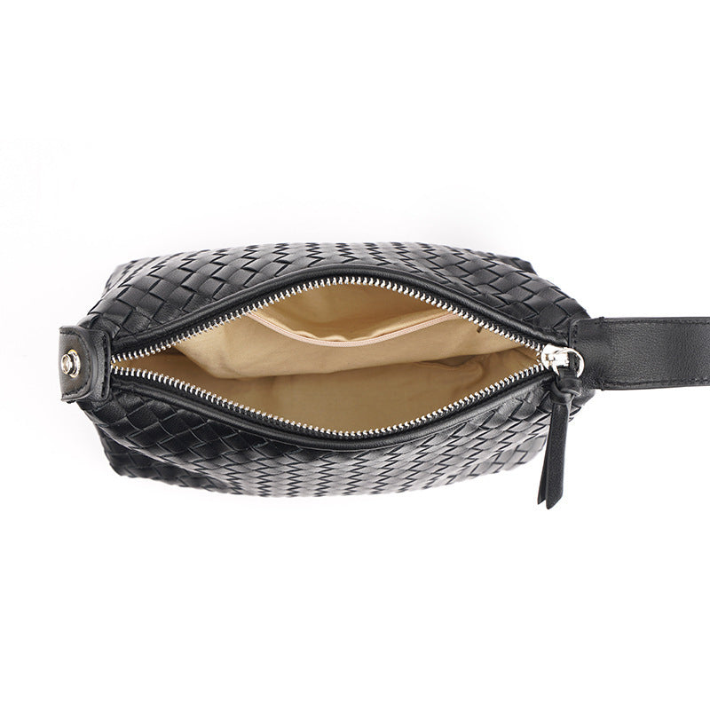 Women's Simple Fashion Portable Rhombus Leather Woven Women's Handbag