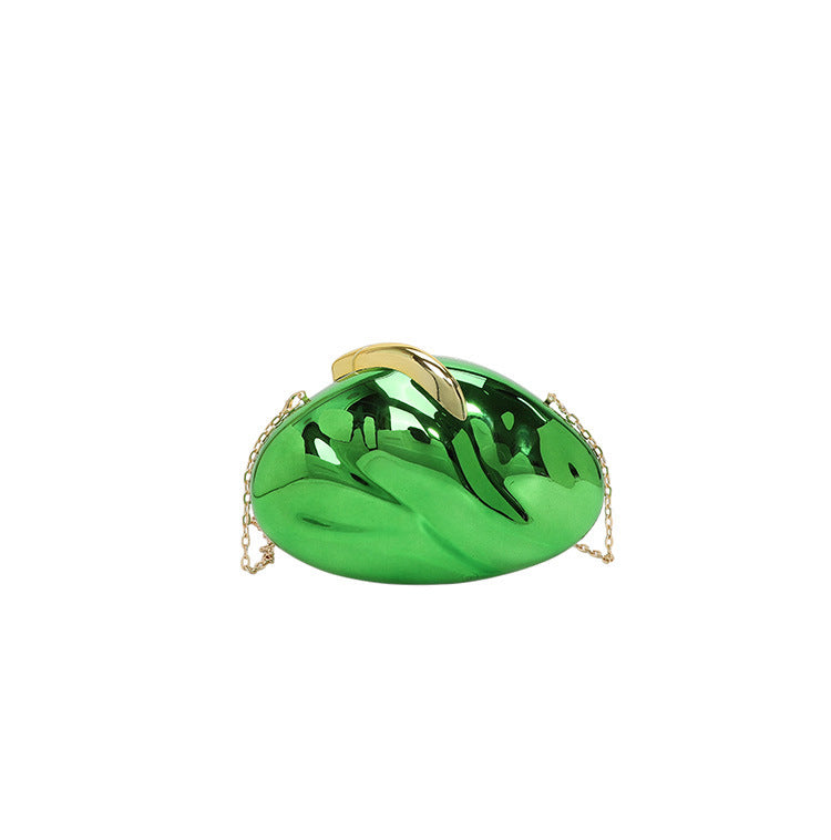 Oval Acrylic Electroplated Glossy Dinner Fashion Women's Messenger Bag