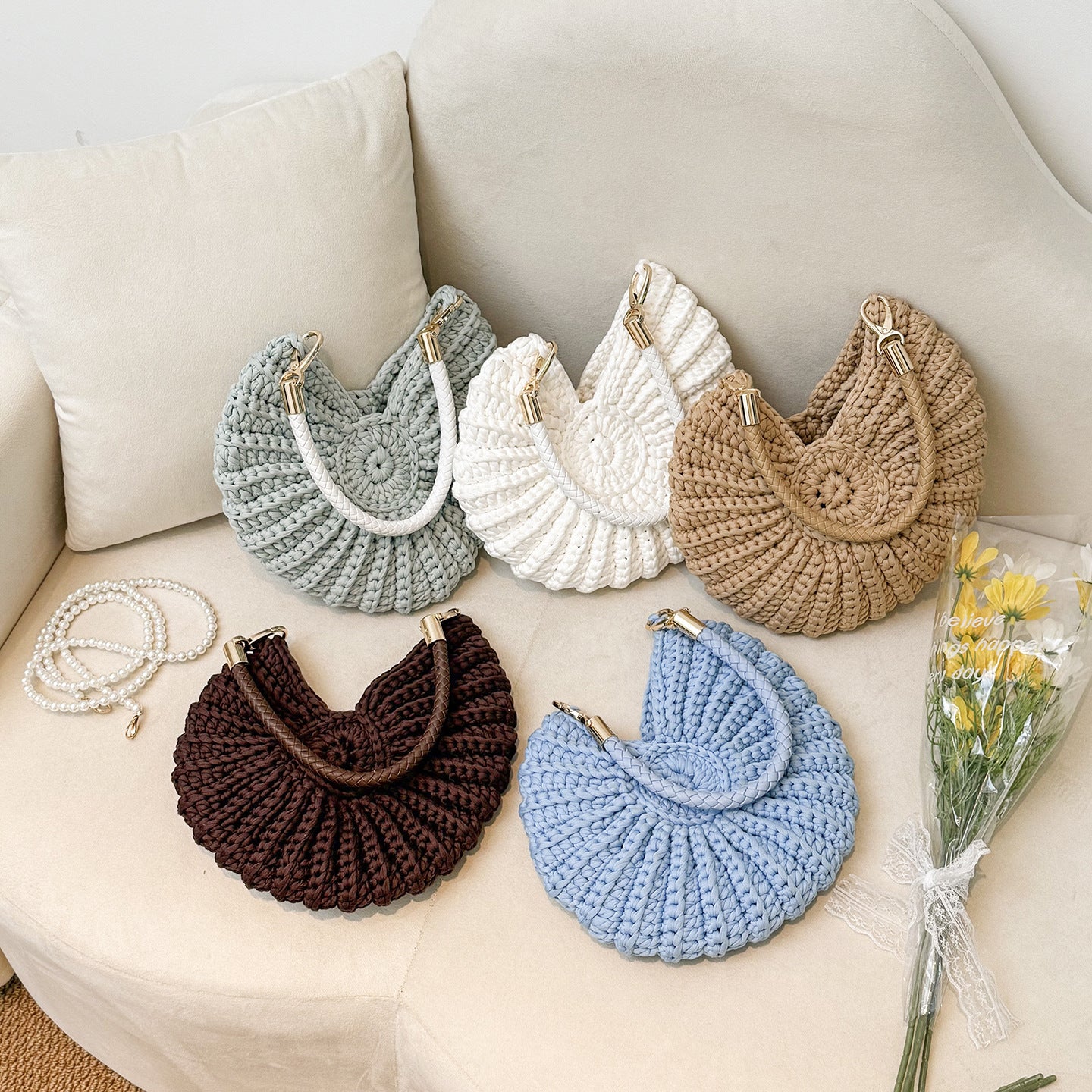 Fashion Woven Seaside Conch Shell High Bags