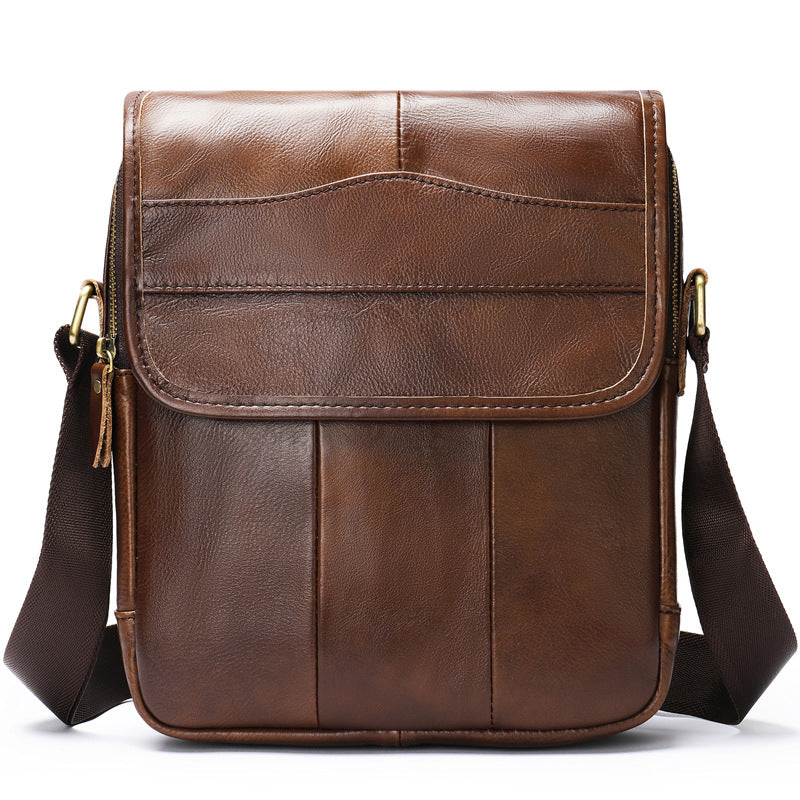 Men's Leather First Layer Cowhide Daily Commuter Bags