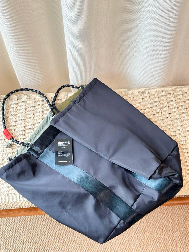 Diagonal Versatile Nylon Cloth Large Capacity Tote Bag