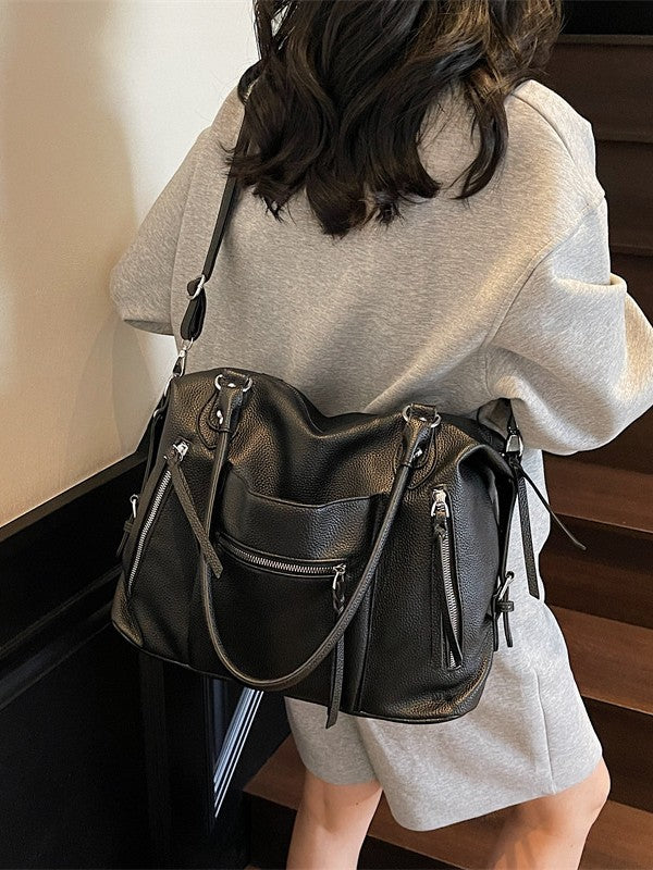 Large Capacity Retro Old Soft Leather Tote Bags