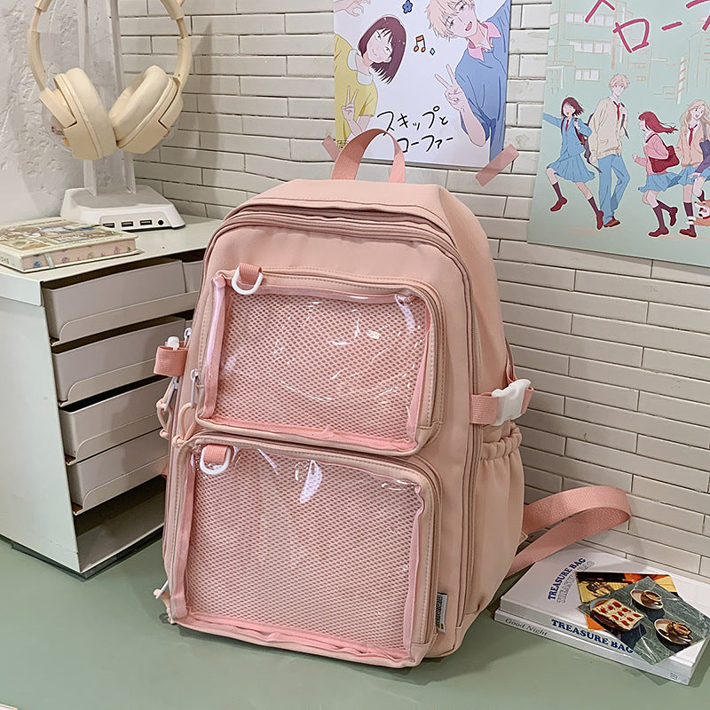 Transparent Lightweight Simple Korean Large Capacity Backpacks