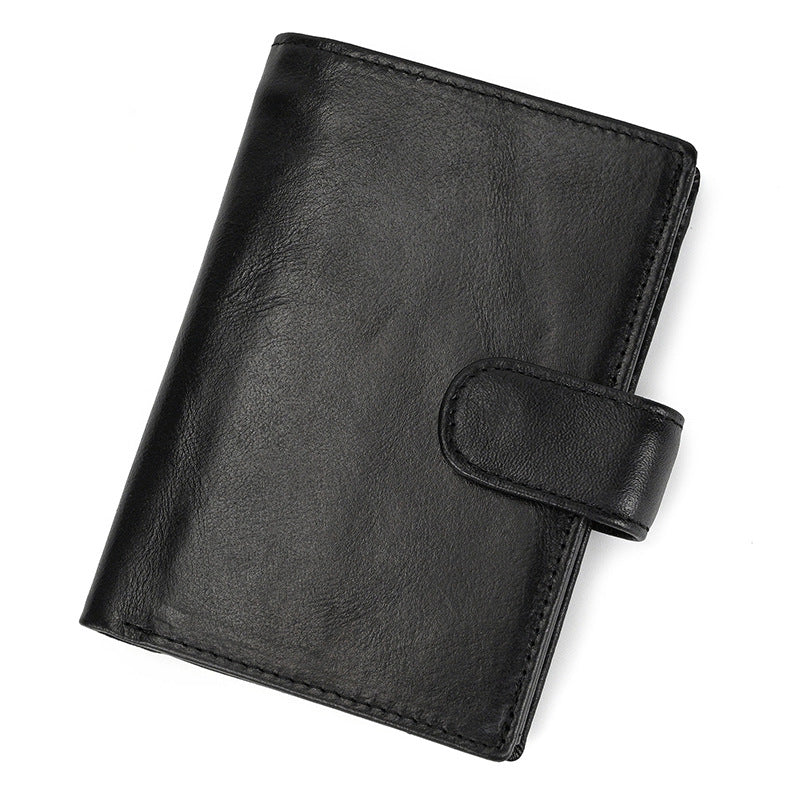 Women's & Men's First Layer Cow Two Fold Three Multi Slots Men's Wallet