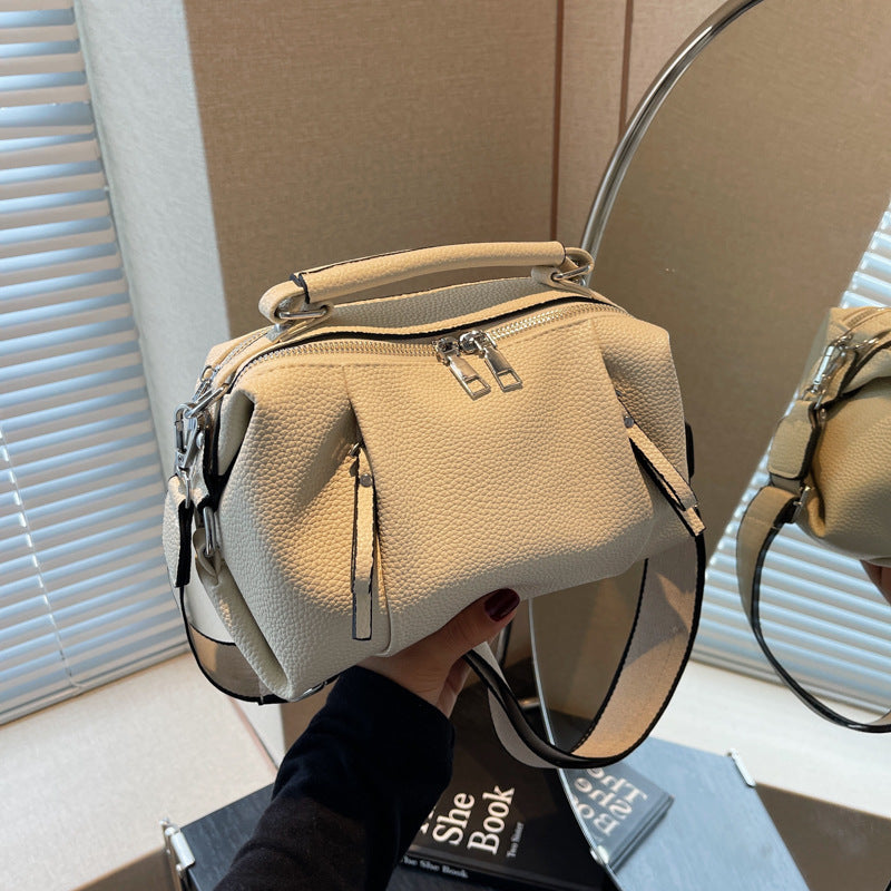 Women's Simple Style Textured Female Korean Women's Messenger Bag